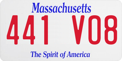 MA license plate 441VO8