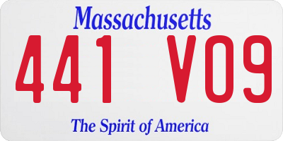 MA license plate 441VO9