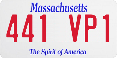 MA license plate 441VP1