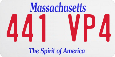 MA license plate 441VP4
