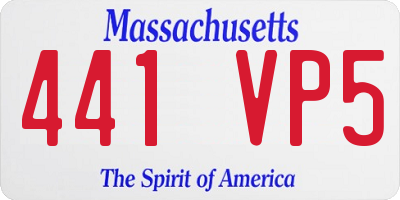 MA license plate 441VP5