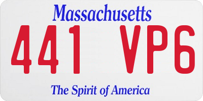 MA license plate 441VP6