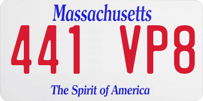 MA license plate 441VP8
