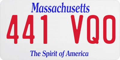 MA license plate 441VQ0