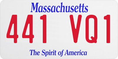 MA license plate 441VQ1