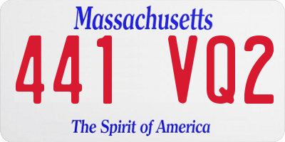 MA license plate 441VQ2