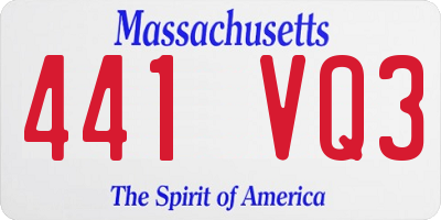 MA license plate 441VQ3