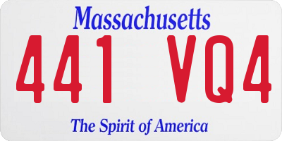 MA license plate 441VQ4