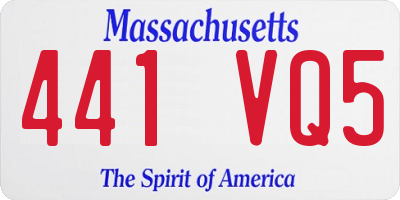 MA license plate 441VQ5
