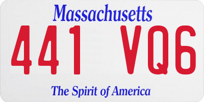 MA license plate 441VQ6