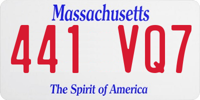 MA license plate 441VQ7