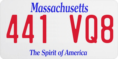 MA license plate 441VQ8