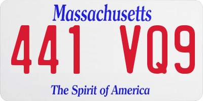 MA license plate 441VQ9