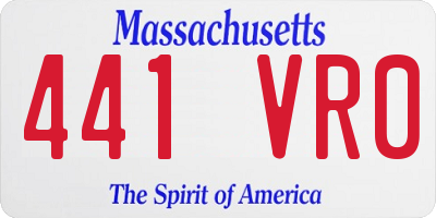 MA license plate 441VR0