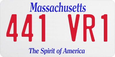 MA license plate 441VR1