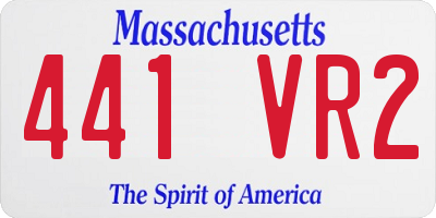MA license plate 441VR2