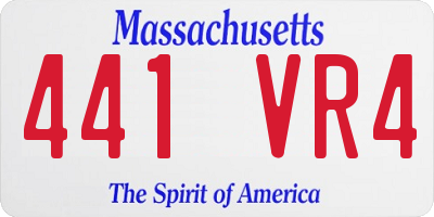 MA license plate 441VR4