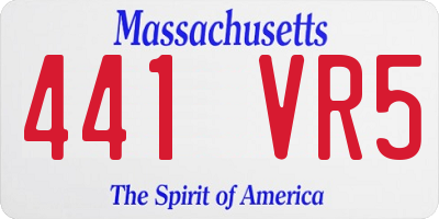 MA license plate 441VR5