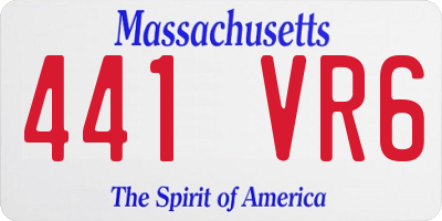 MA license plate 441VR6
