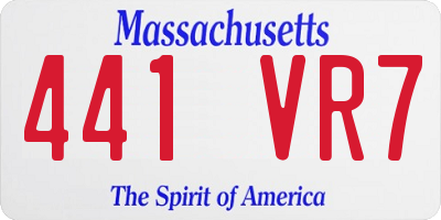 MA license plate 441VR7