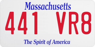 MA license plate 441VR8