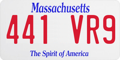 MA license plate 441VR9