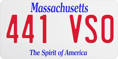 MA license plate 441VS0