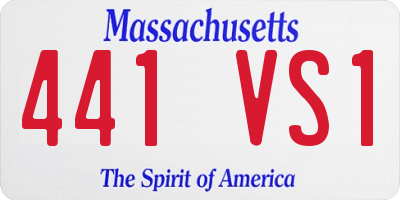 MA license plate 441VS1