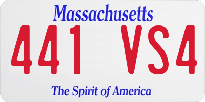 MA license plate 441VS4