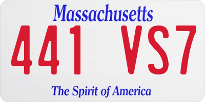 MA license plate 441VS7