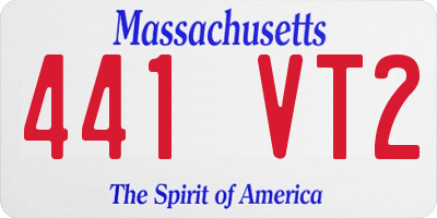 MA license plate 441VT2