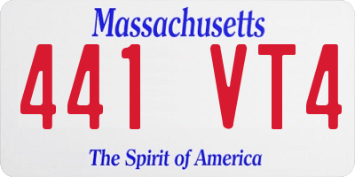 MA license plate 441VT4