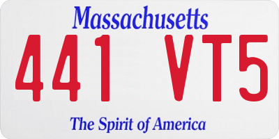 MA license plate 441VT5