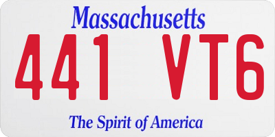 MA license plate 441VT6