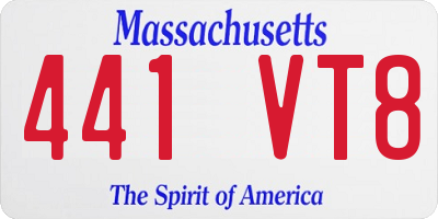 MA license plate 441VT8