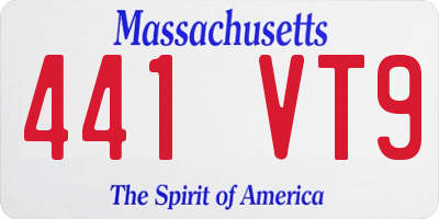 MA license plate 441VT9