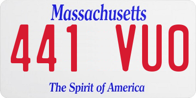 MA license plate 441VU0
