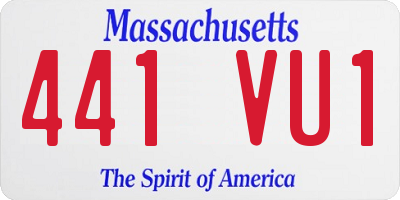 MA license plate 441VU1
