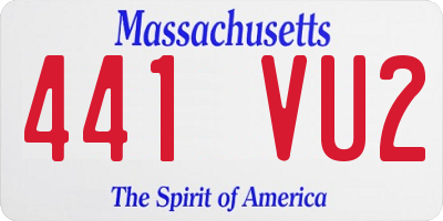 MA license plate 441VU2