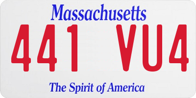 MA license plate 441VU4