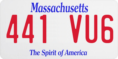 MA license plate 441VU6
