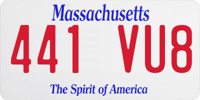 MA license plate 441VU8