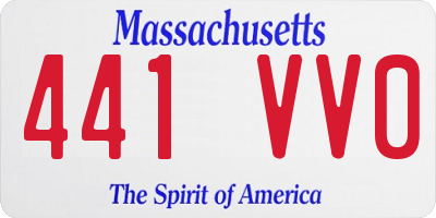 MA license plate 441VV0