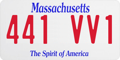 MA license plate 441VV1