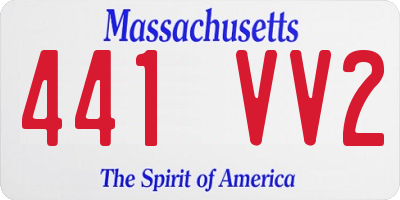 MA license plate 441VV2