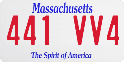 MA license plate 441VV4