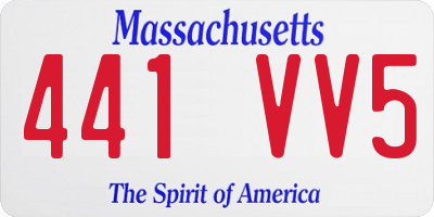 MA license plate 441VV5