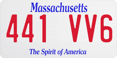 MA license plate 441VV6