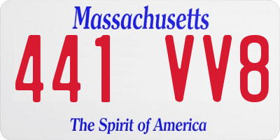 MA license plate 441VV8