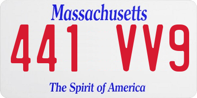 MA license plate 441VV9
